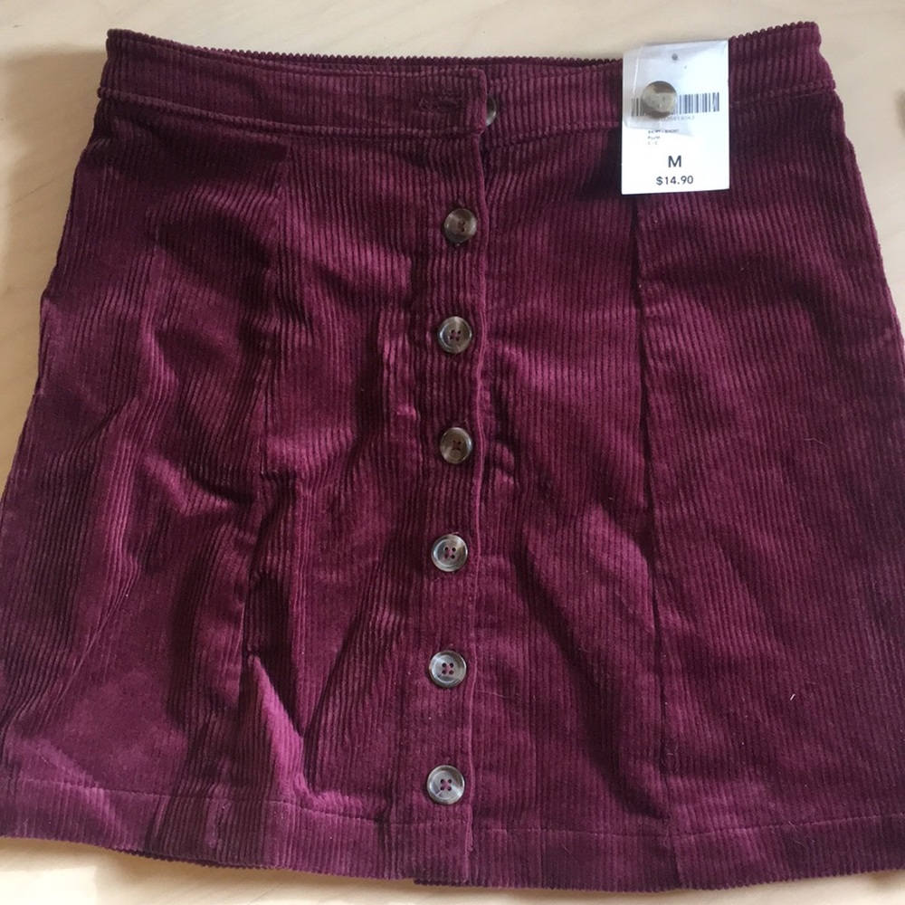 Burgundy corduroy skirt